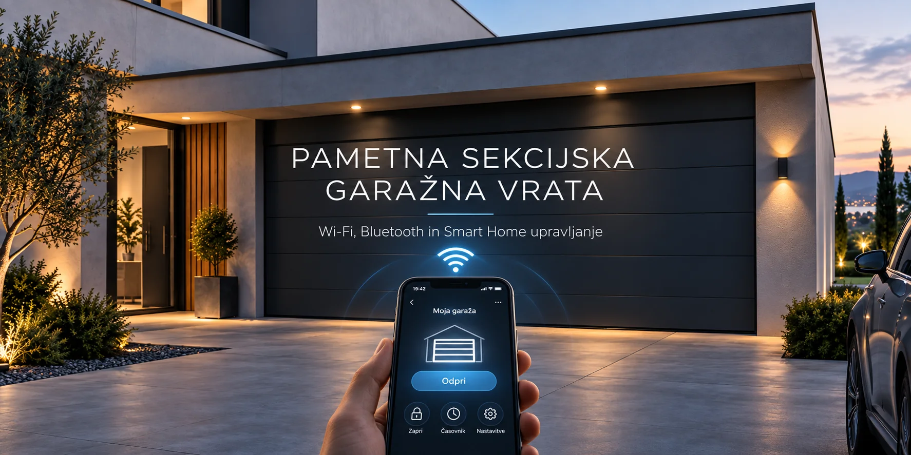 Pametna sekcijska garažna vrata: Wi-Fi, Bluetooth in Smart Home